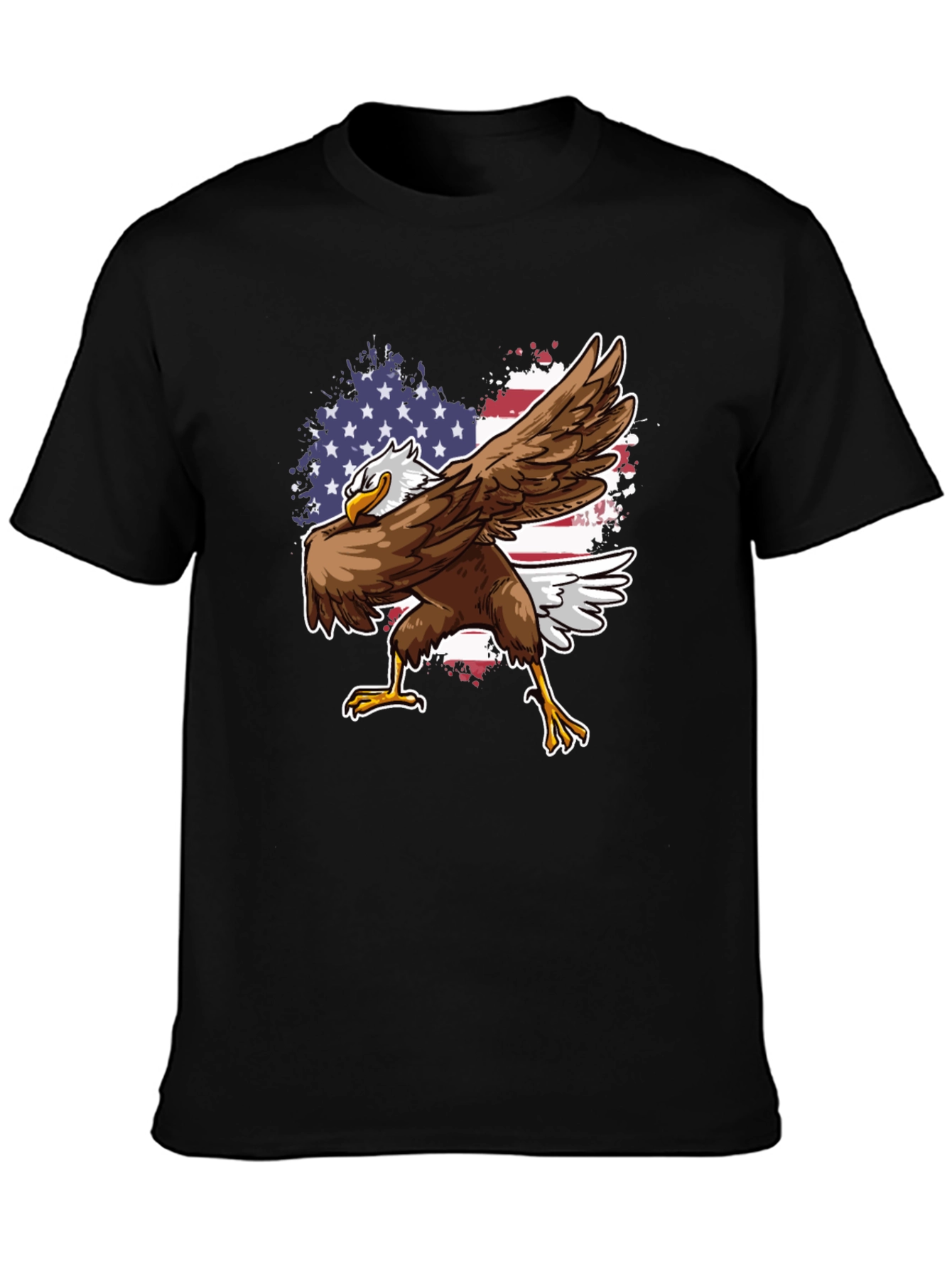 Patriotic Eagle Dab T-Shirt - USA Flag Design