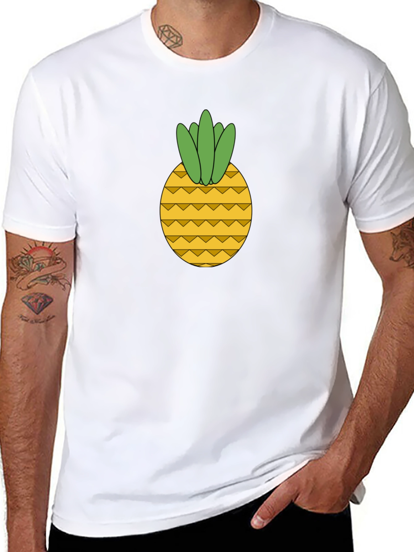 Pineapple Graphic Black T-Shirt