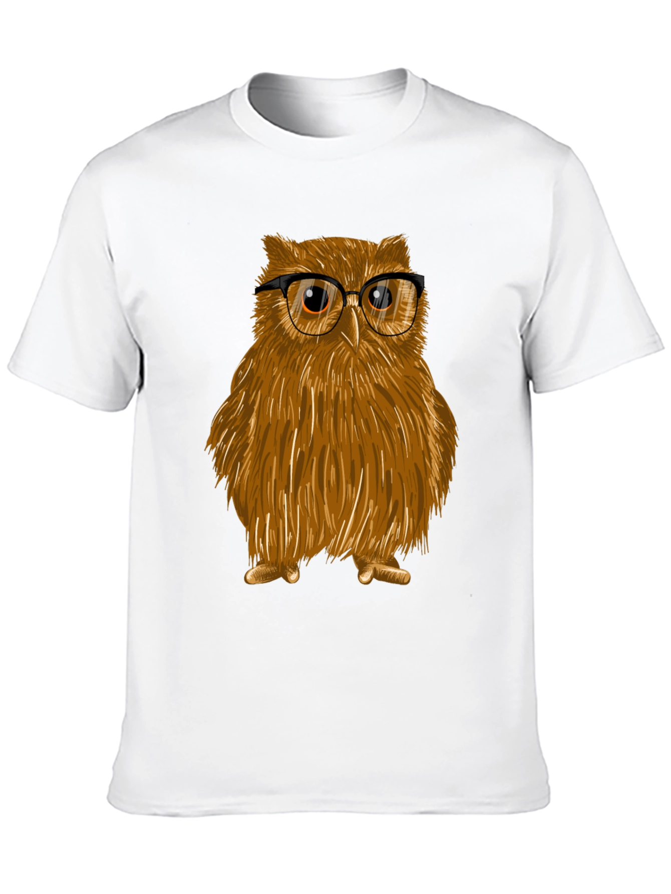 Owl with Glasses Graphic Tee - Unisex Cotton T-Shirt