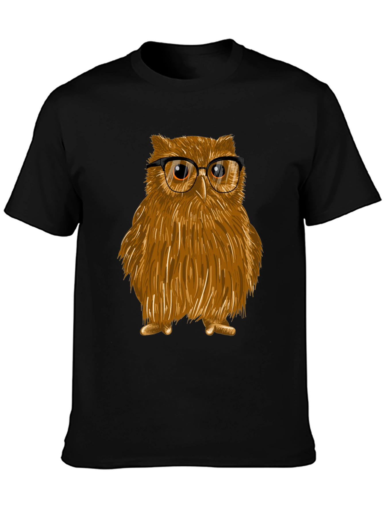 Owl with Glasses Graphic Tee - Unisex Cotton T-Shirt