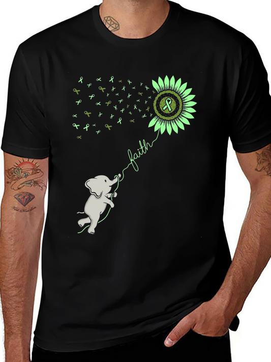 Faith Elephant Sunflower Graphic Tee