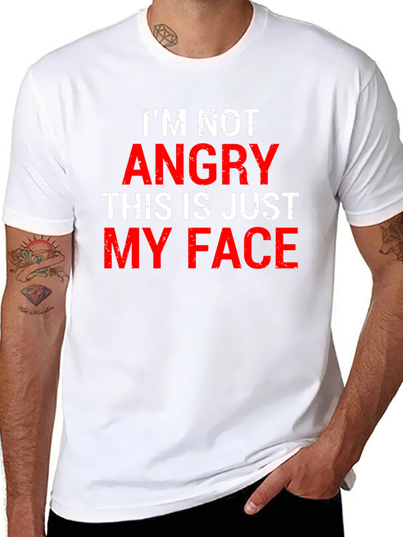 Funny Im Not Angry Graphic Tee