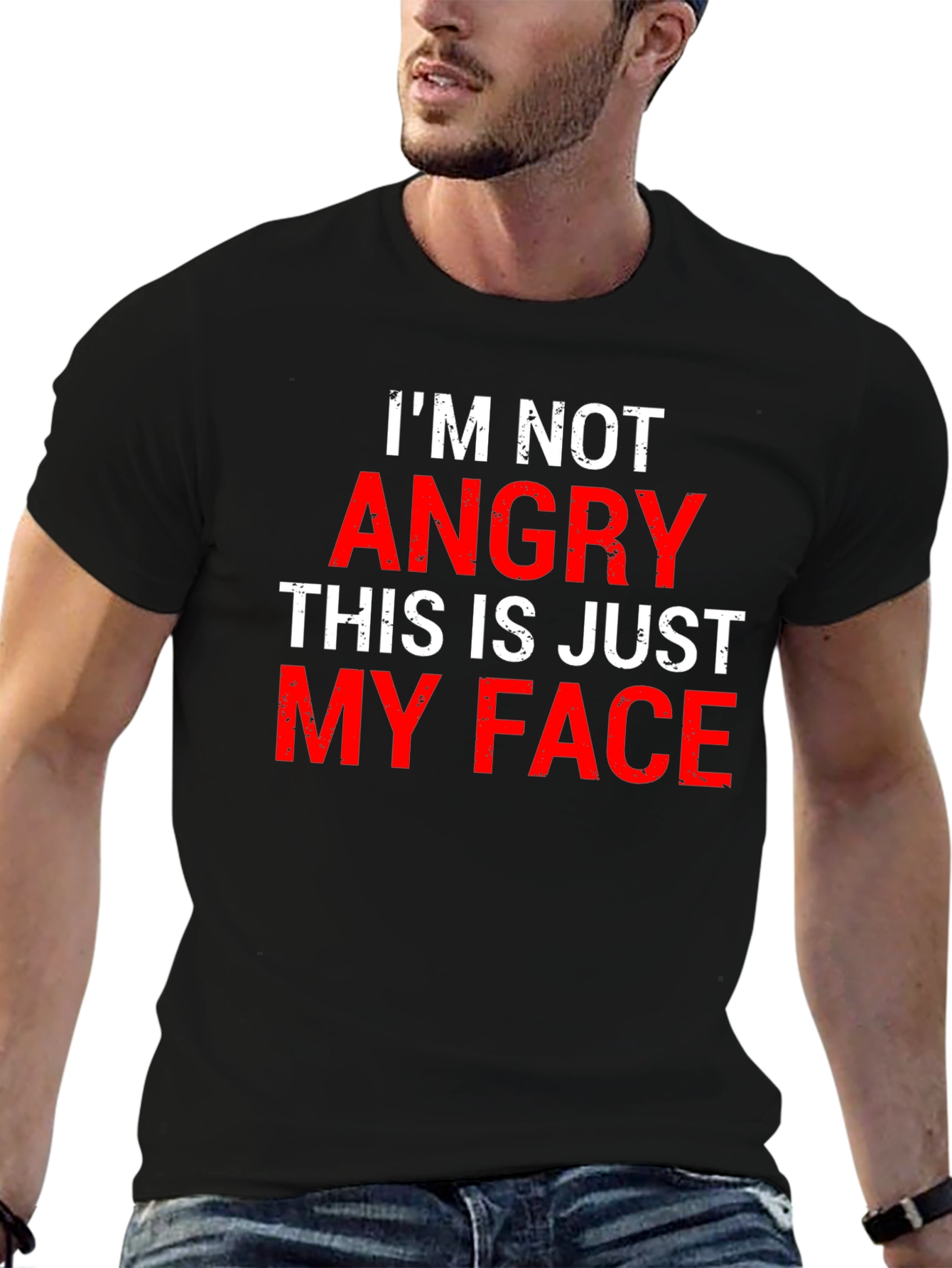 Funny Im Not Angry Graphic Tee