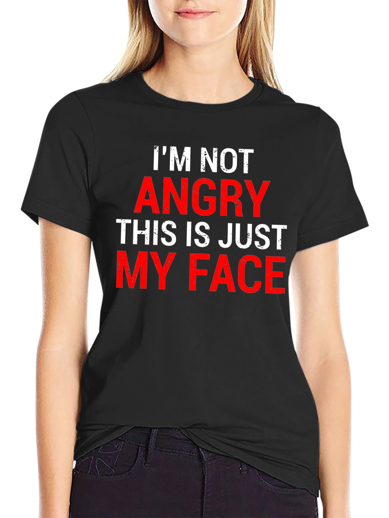 Funny Im Not Angry Graphic Tee