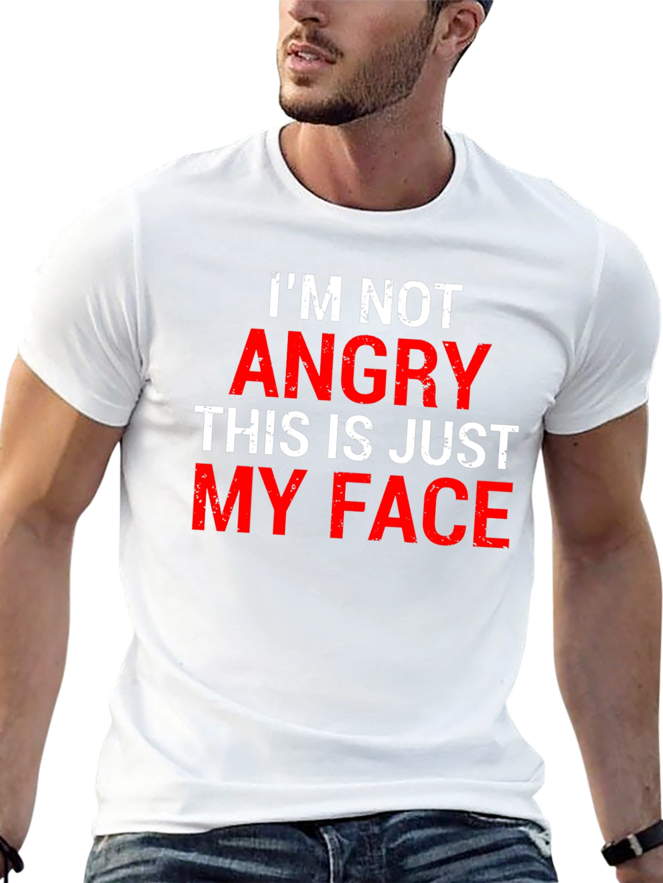 Funny Im Not Angry Graphic Tee
