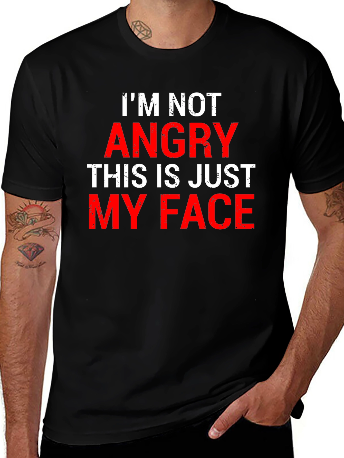 Funny Im Not Angry Graphic Tee