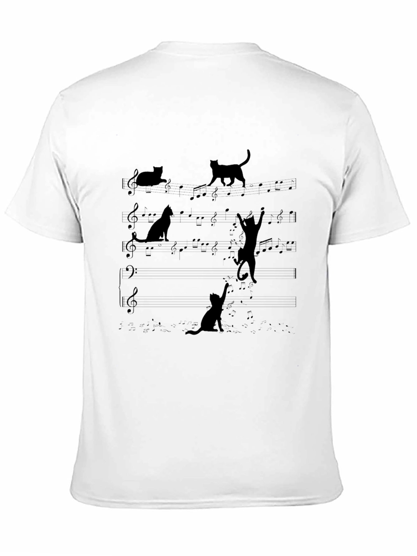 Musical Cats T-Shirt - Black Cat Music Tee