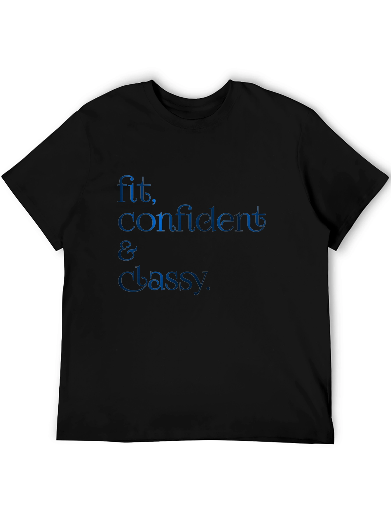 Fit Confident & Classy Black Graphic Tee
