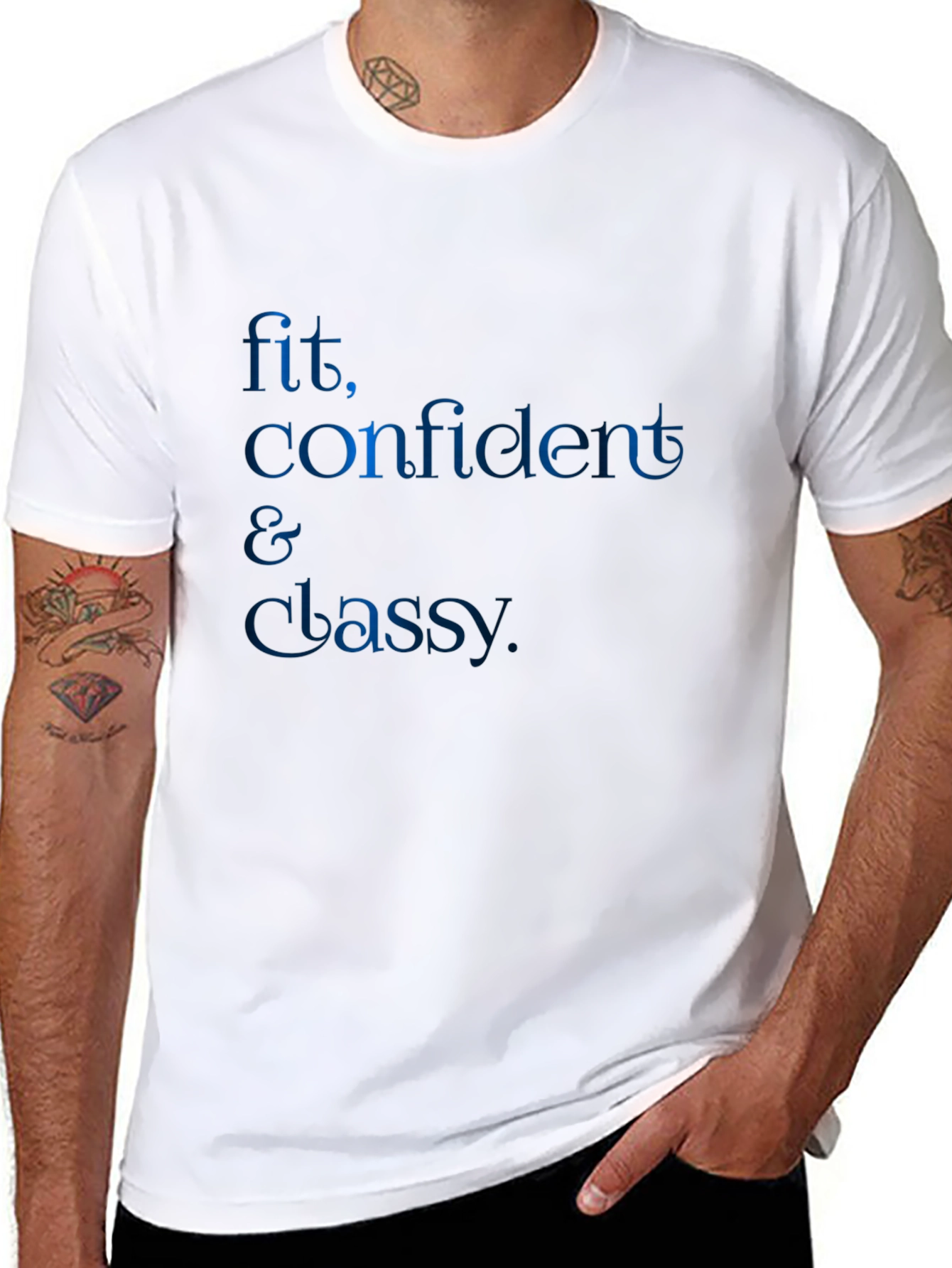 Fit Confident & Classy Black Graphic Tee