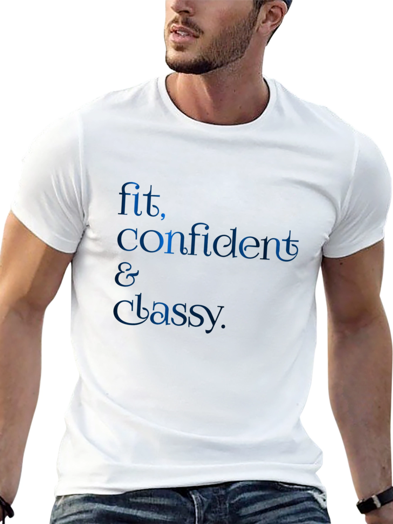 Fit Confident & Classy Black Graphic Tee