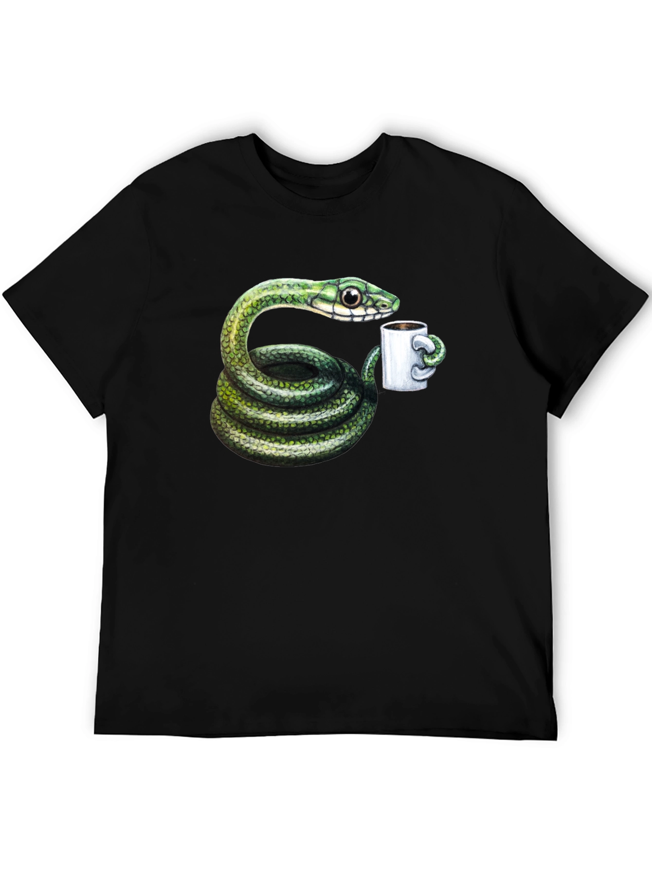 Snake Coffee Lover T-Shirt - Black