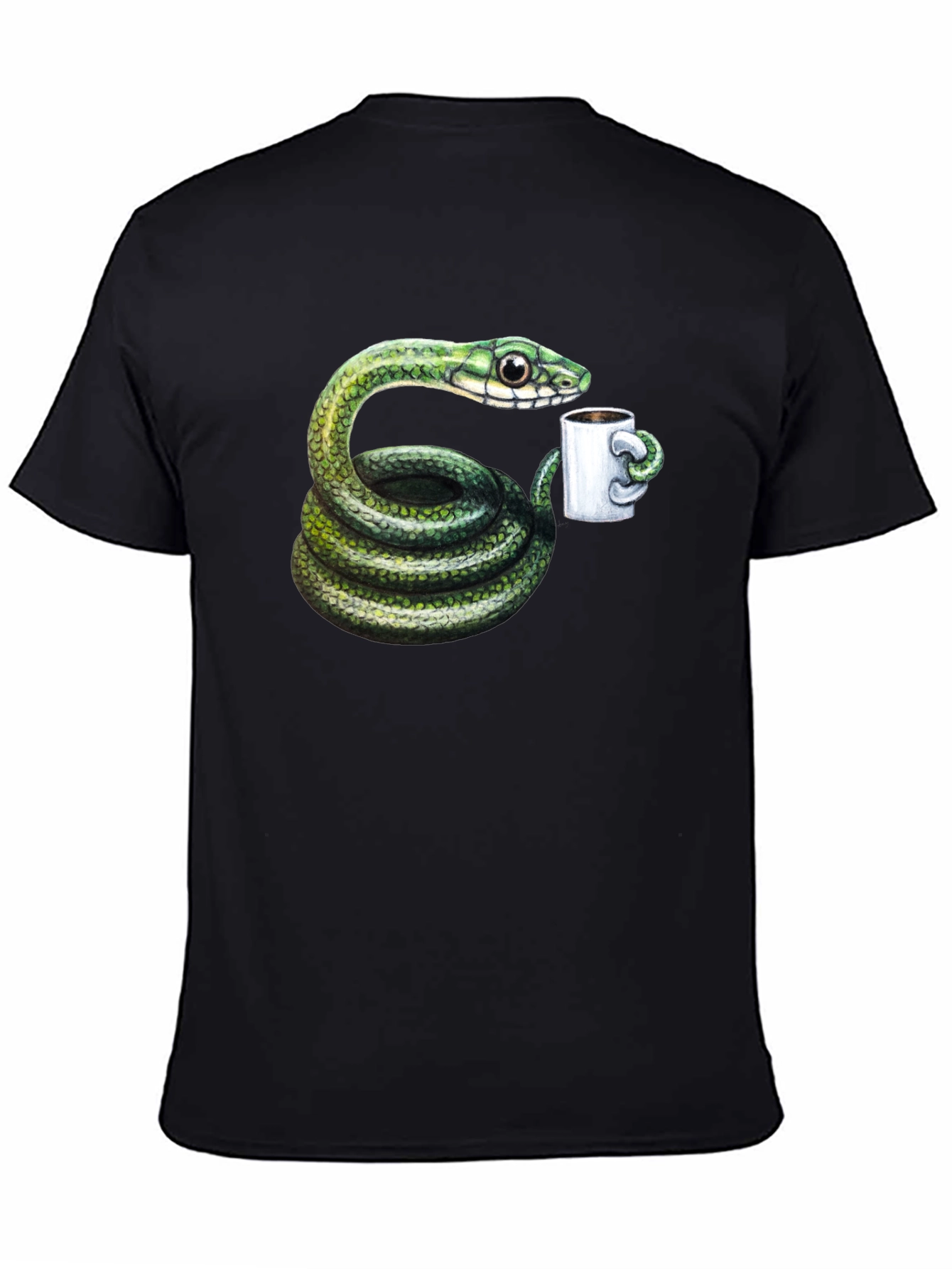 Snake Coffee Lover T-Shirt - Black