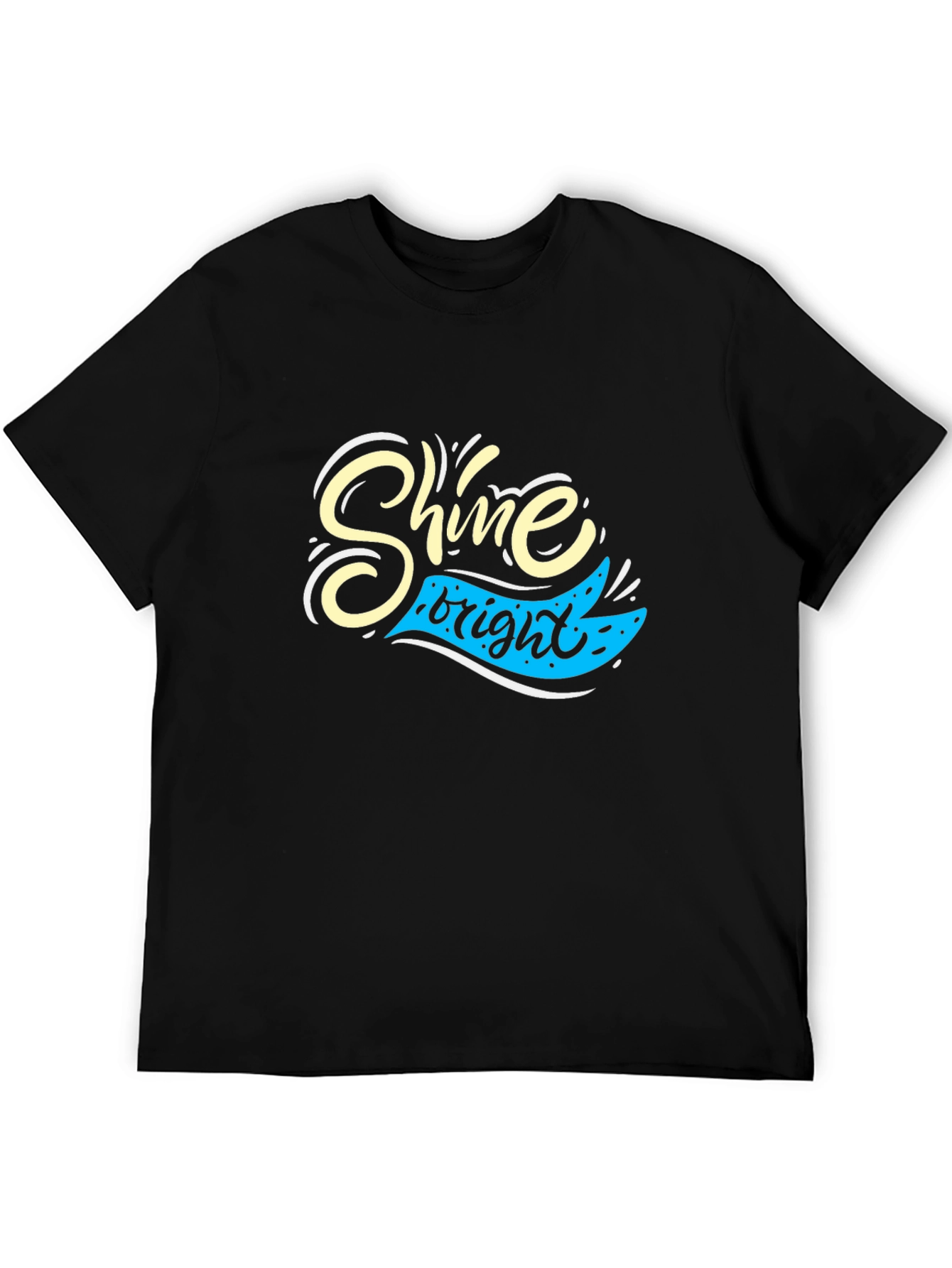 Shine Bright Black Graphic Tee for Men