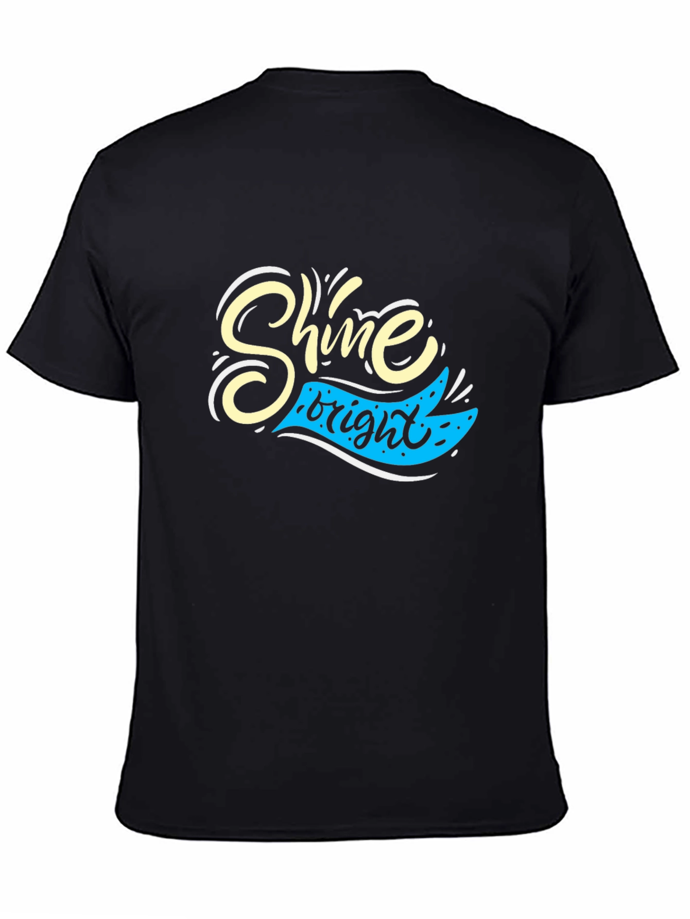 Shine Bright Black Graphic Tee for Men