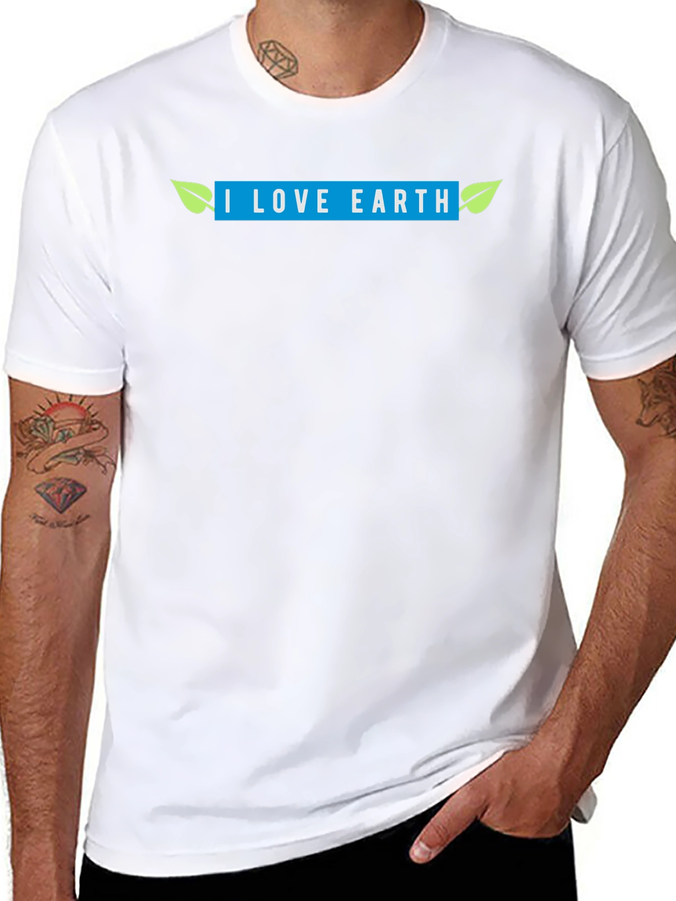 I Love Earth Graphic T-Shirt - Eco-Friendly Design
