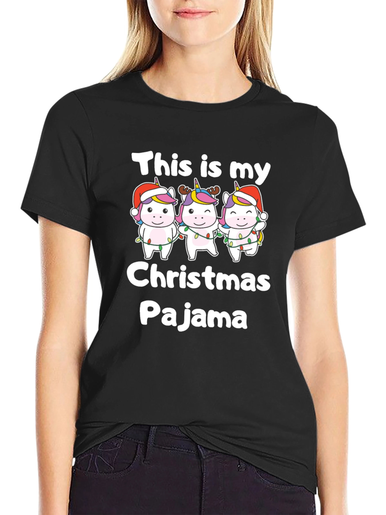 Unicorn Christmas Pajama T-Shirt