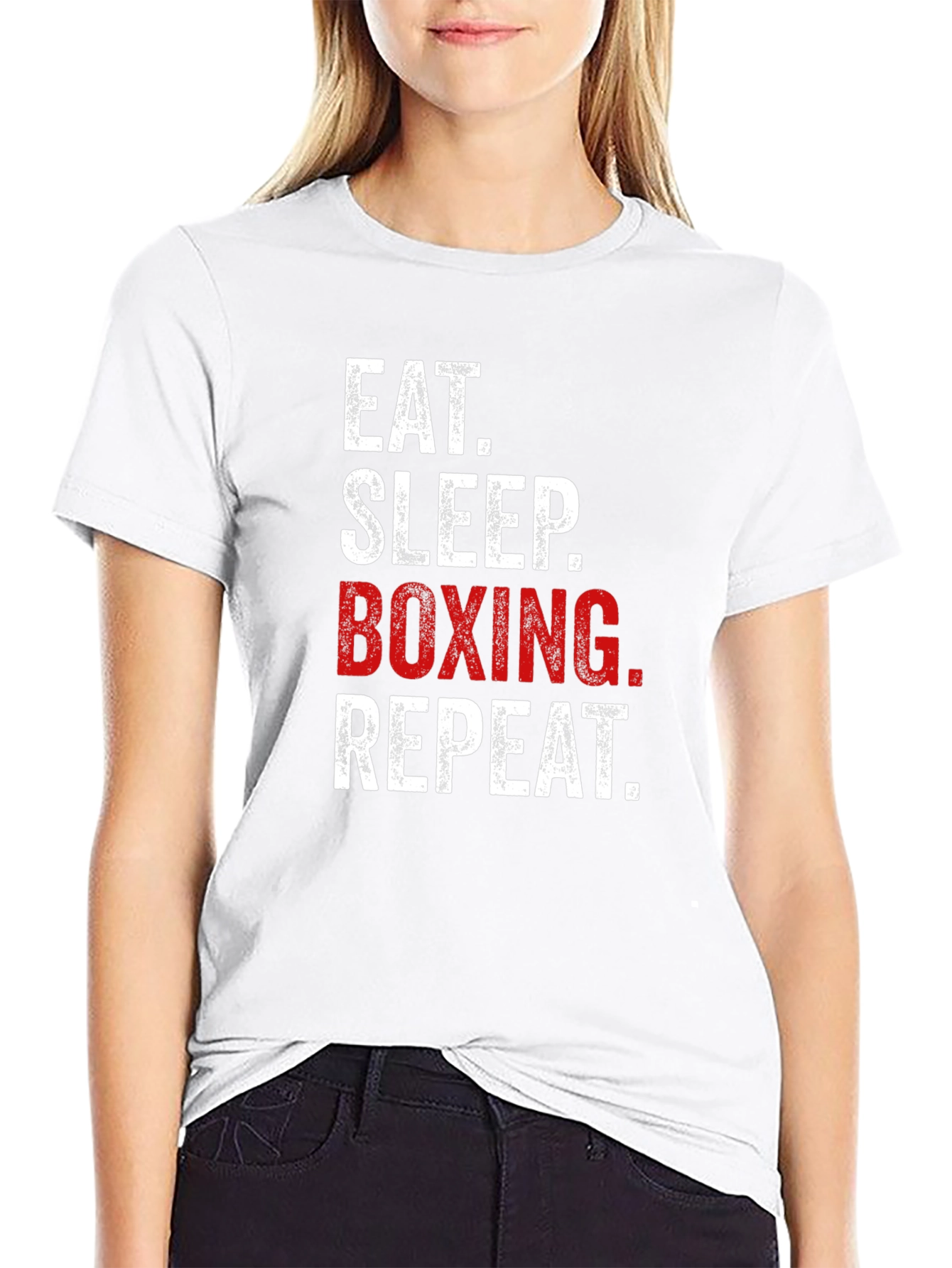 Eat Sleep Boxing Repeat - Mens Black Graphic Tee