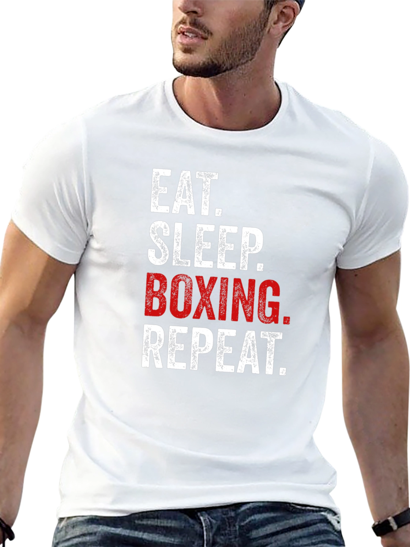 Eat Sleep Boxing Repeat - Mens Black Graphic Tee