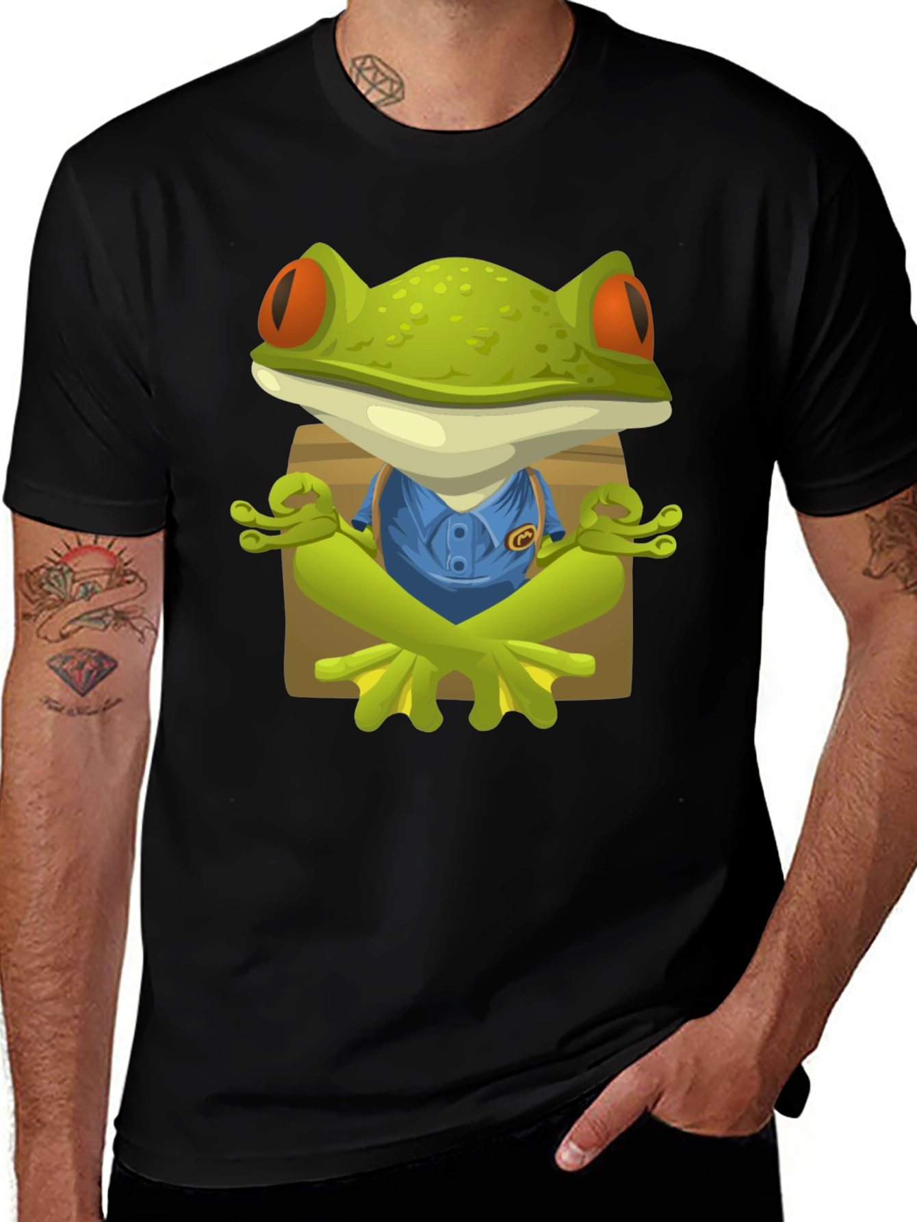 Zen Frog Graphic T-Shirt - Relaxed Fit Unique Design