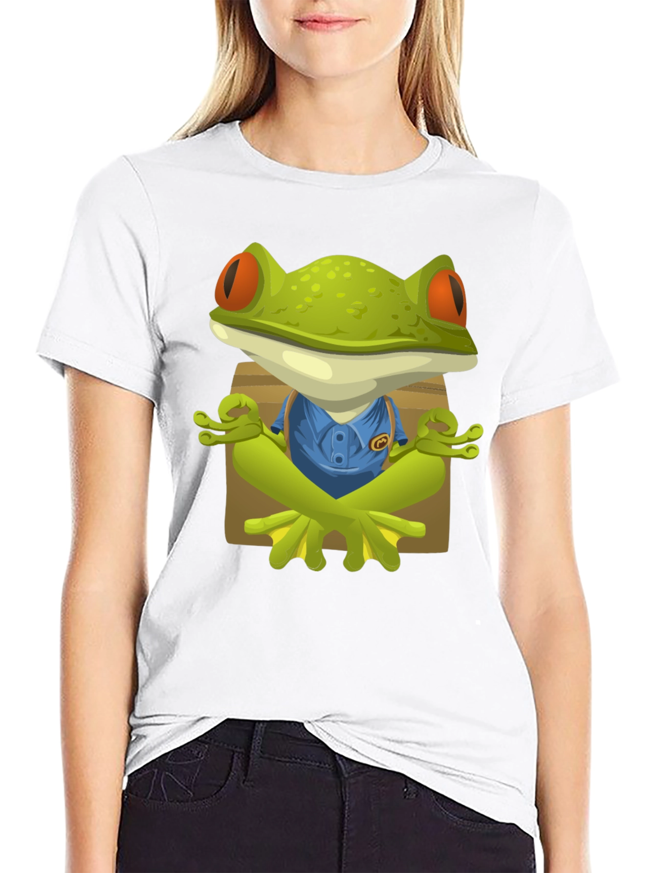 Zen Frog Graphic T-Shirt - Relaxed Fit Unique Design