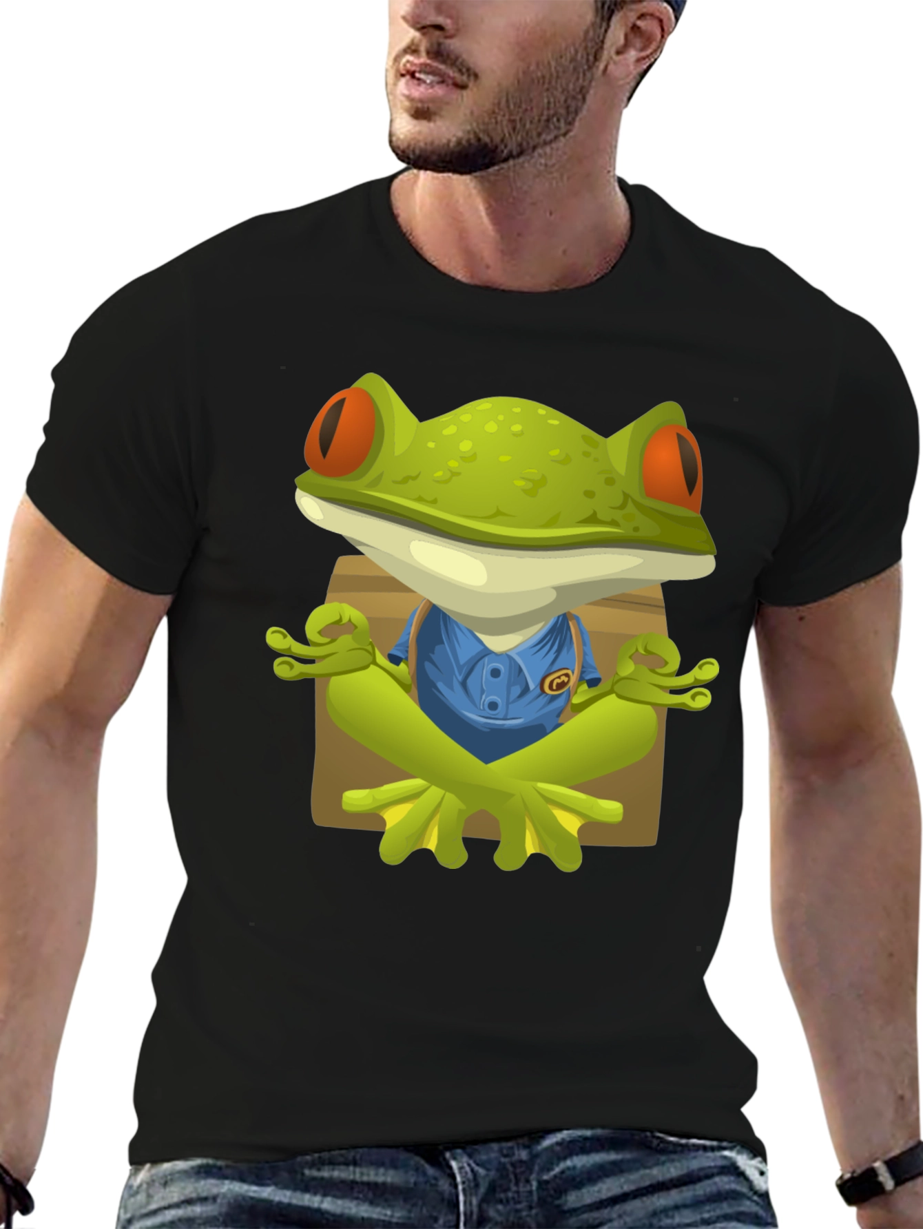 Zen Frog Graphic T-Shirt - Relaxed Fit Unique Design