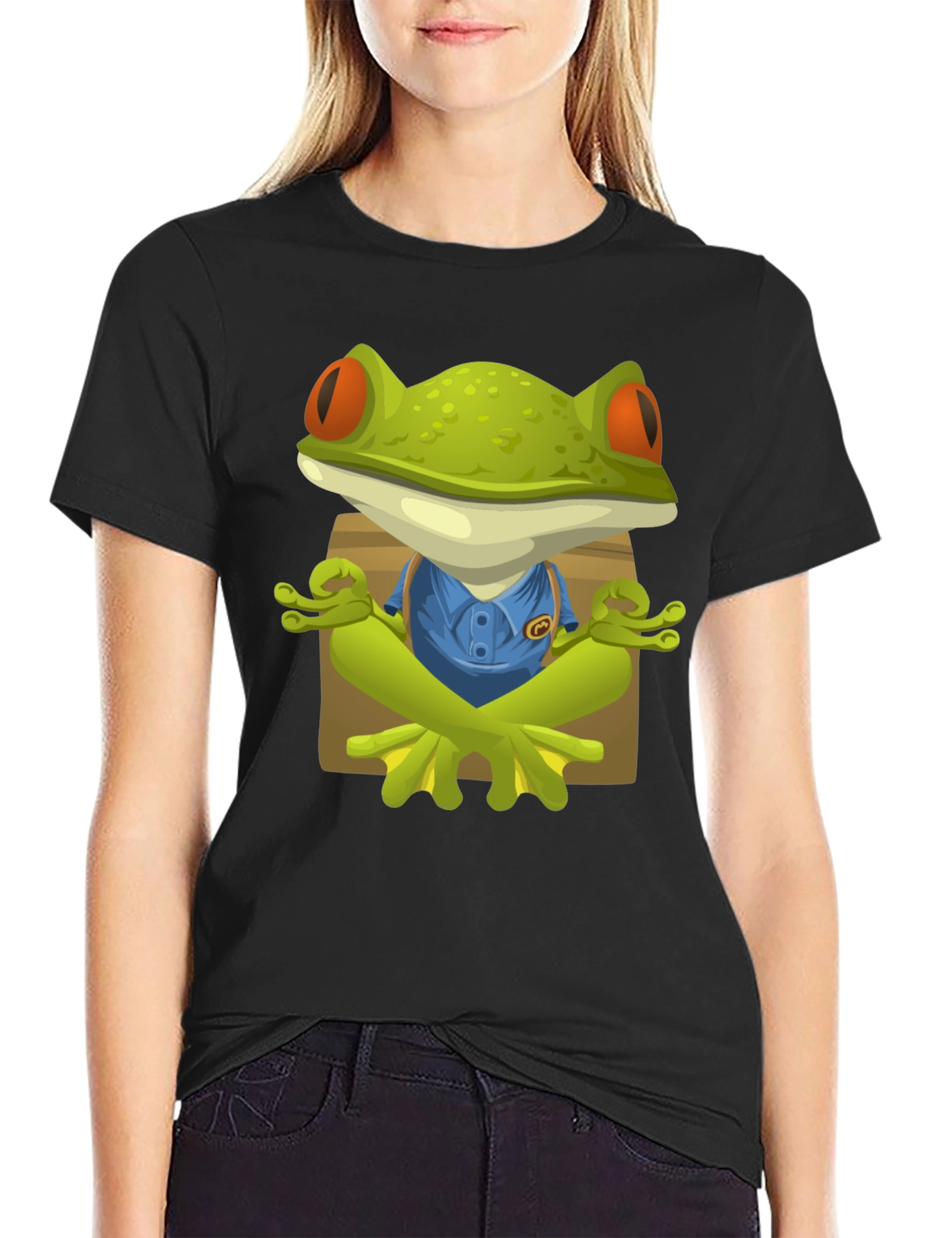 Zen Frog Graphic T-Shirt - Relaxed Fit Unique Design