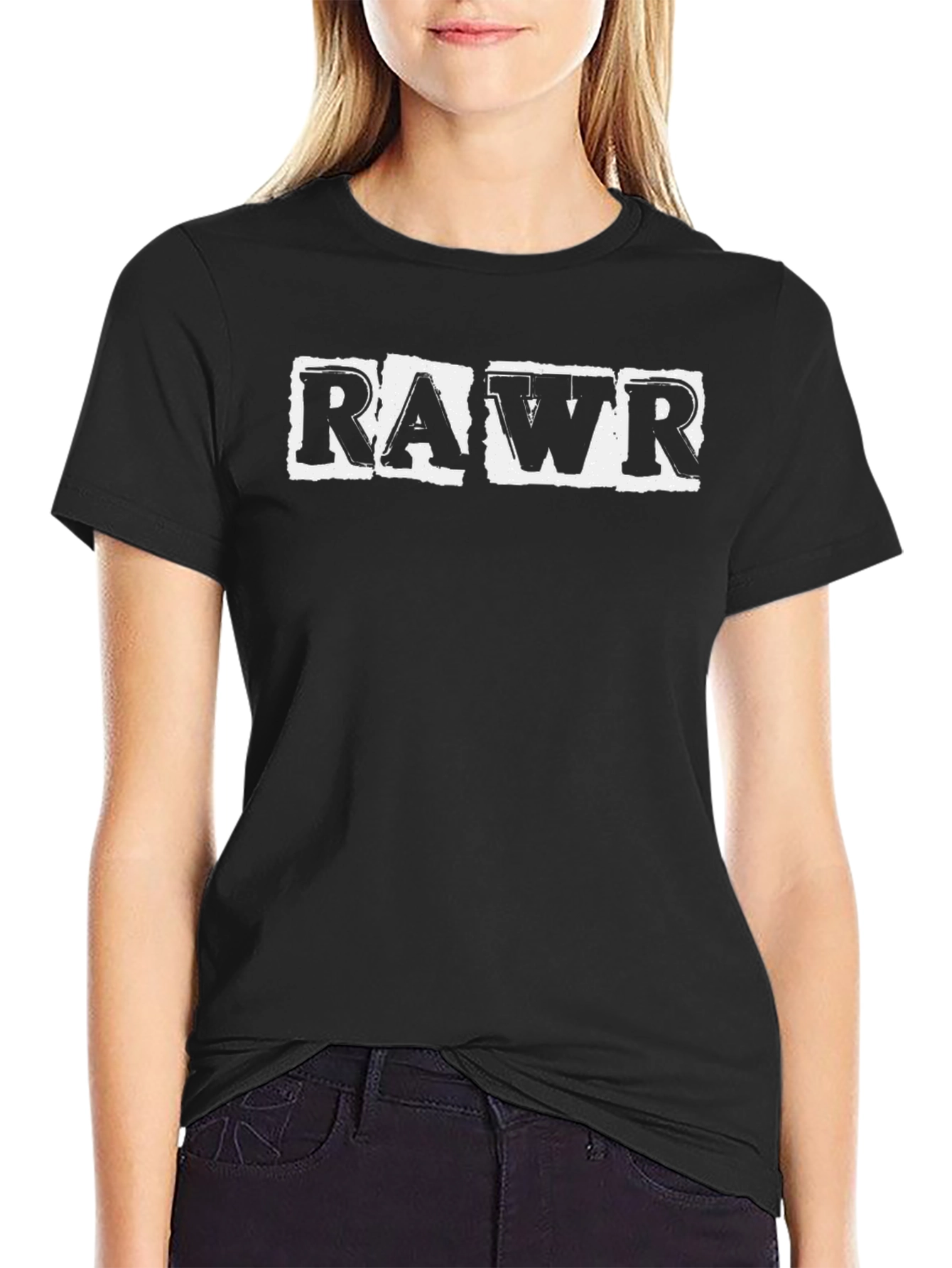 RAWR Graphic Print Black T-Shirt