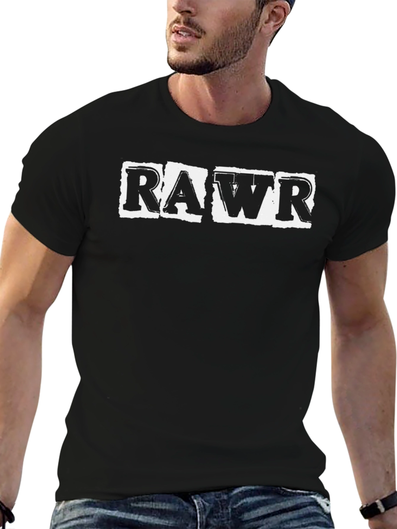 RAWR Graphic Print Black T-Shirt