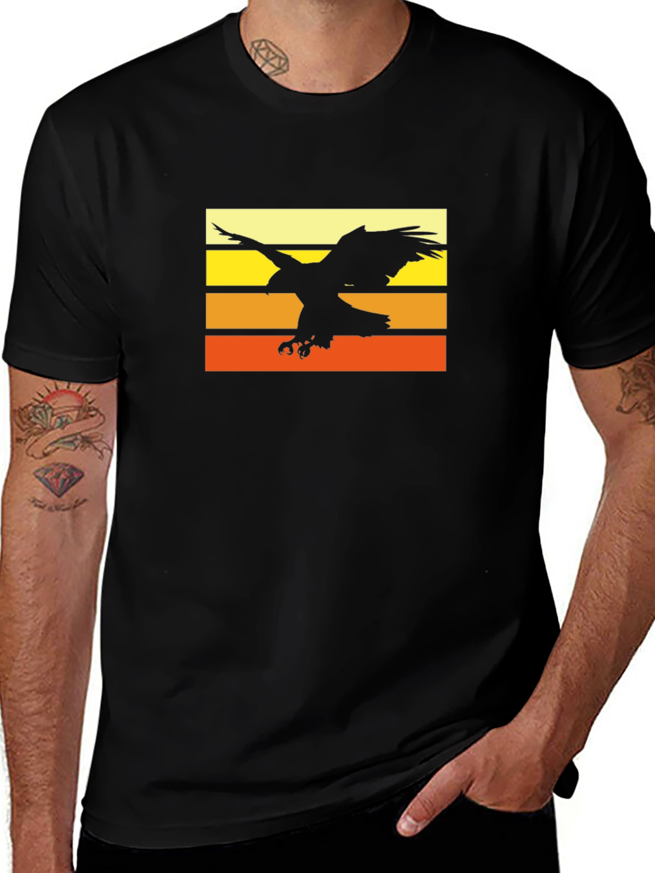Eagle Sunset Graphic T-Shirt - Stylish Comfort