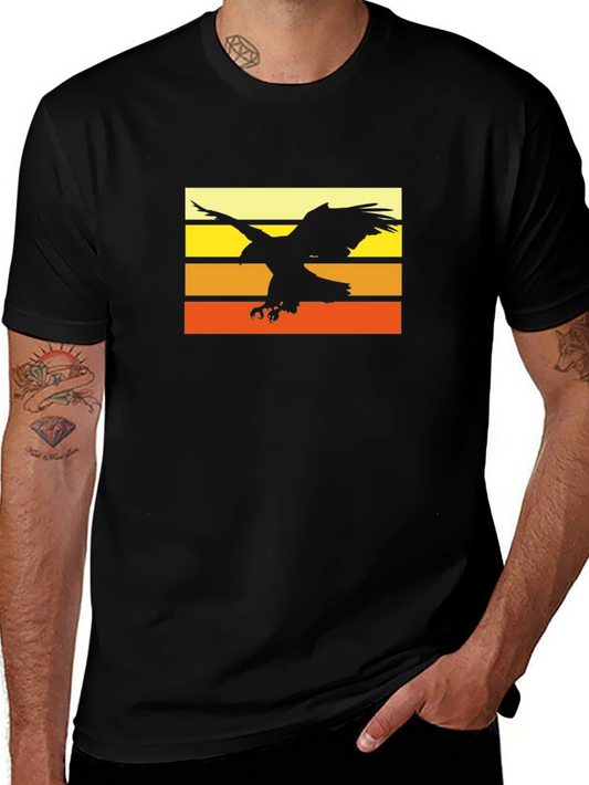 Eagle Sunset Graphic T-Shirt - Stylish Comfort