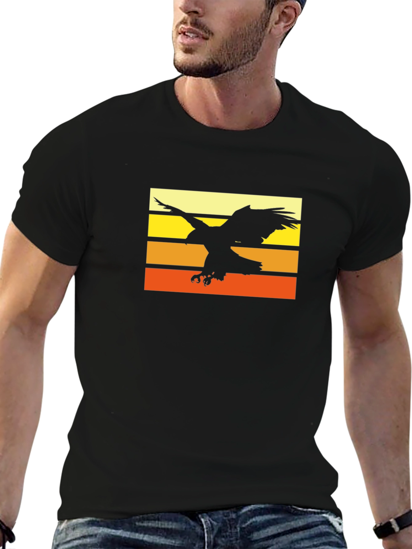 Eagle Sunset Graphic T-Shirt - Stylish Comfort