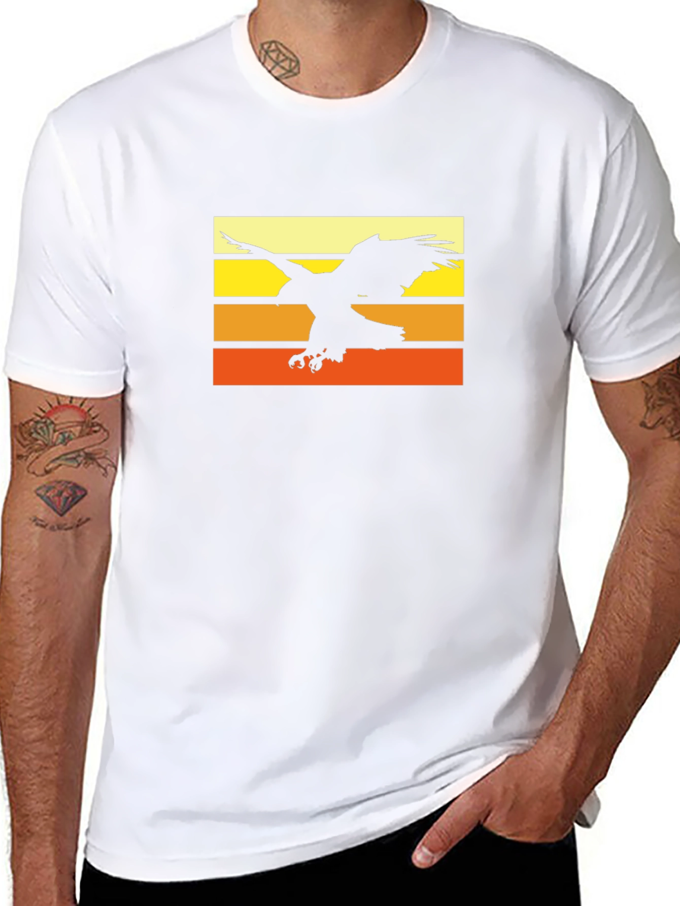 Eagle Sunset Graphic T-Shirt - Stylish Comfort
