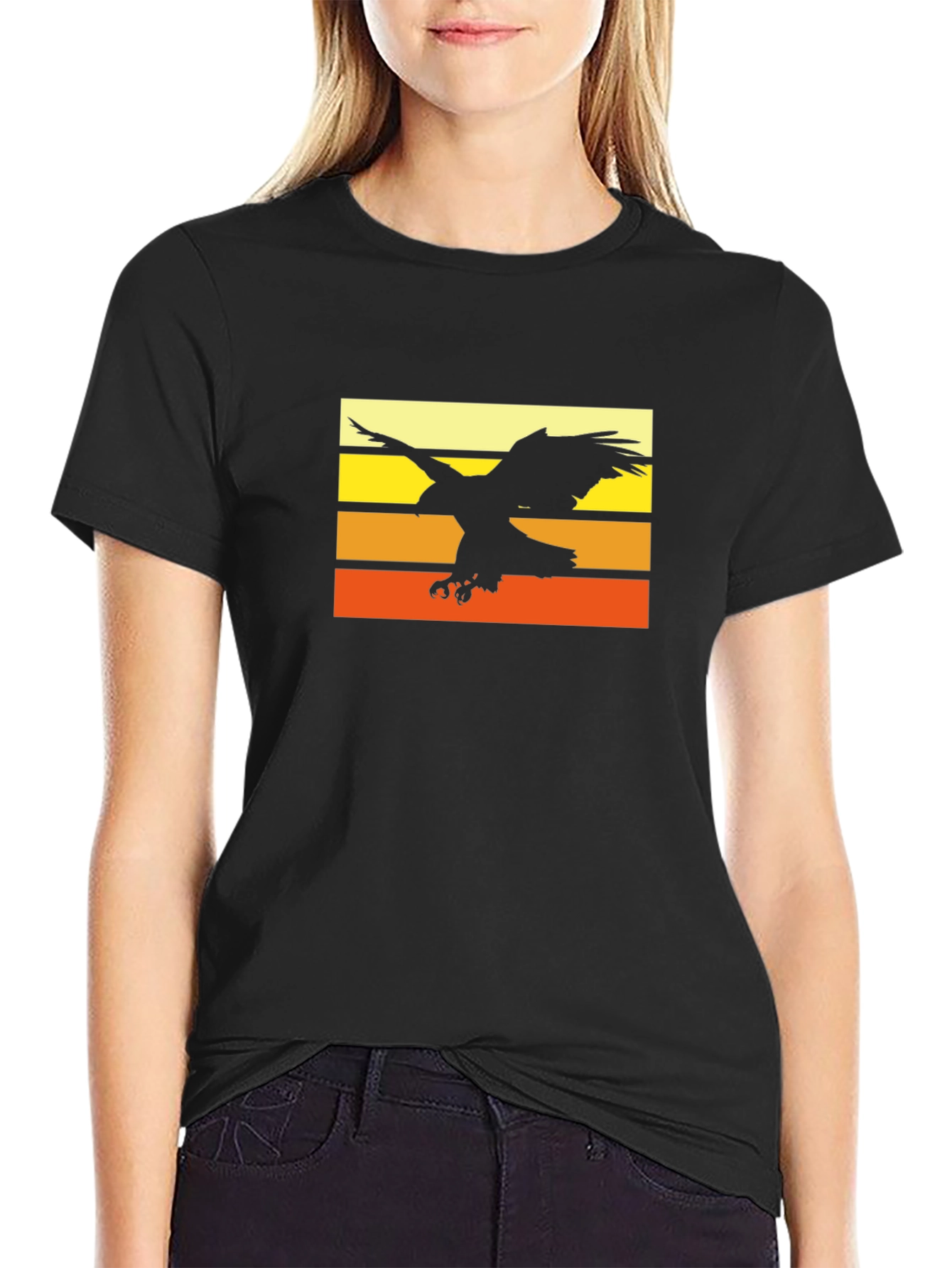 Eagle Sunset Graphic T-Shirt - Stylish Comfort