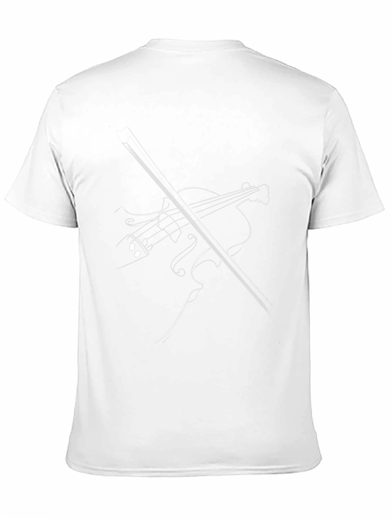 Abstract Cello Graphic Tee - Black Cotton T-Shirt