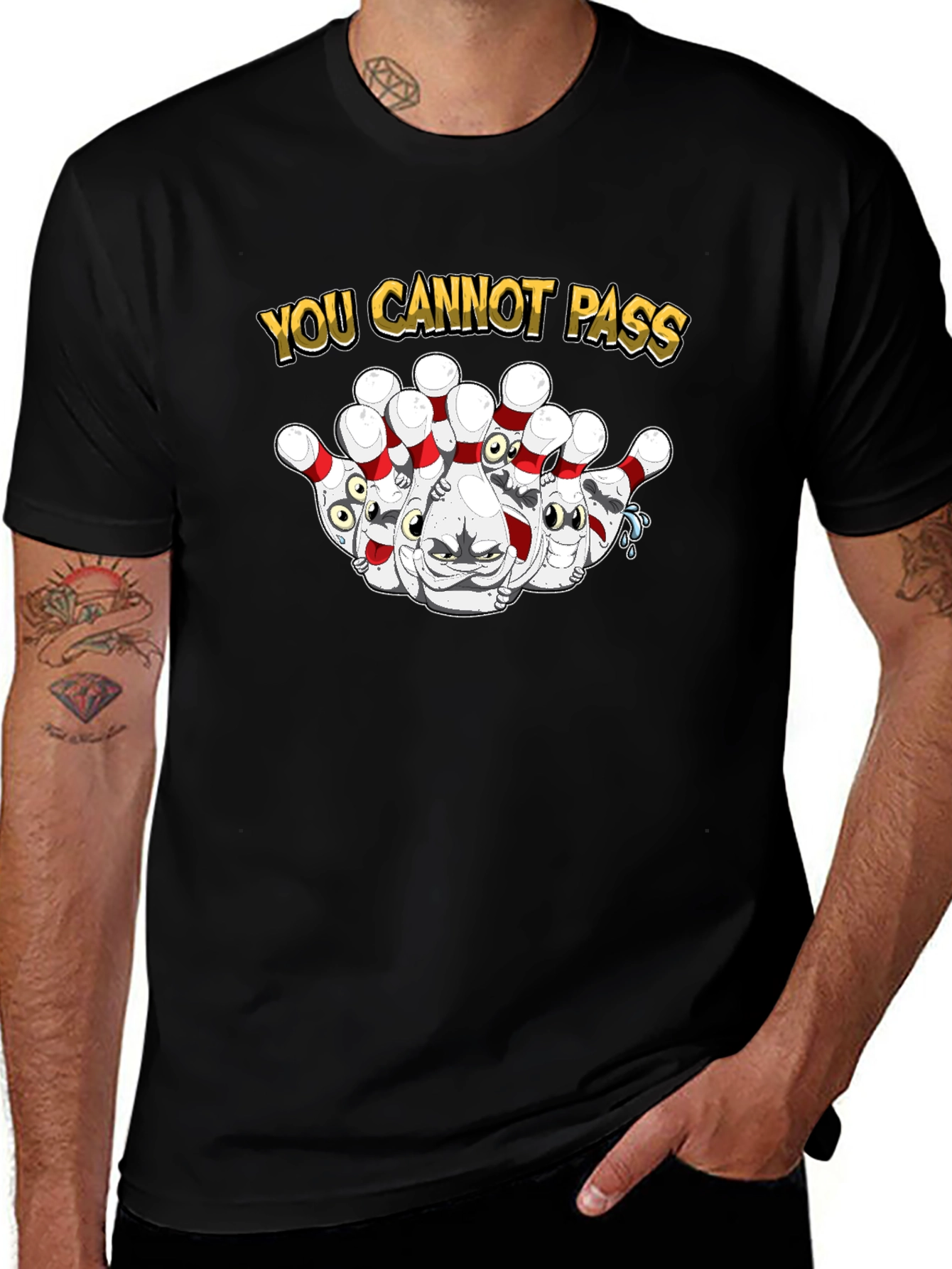 You Cannot Pass Bowling Pins Graphic Tee