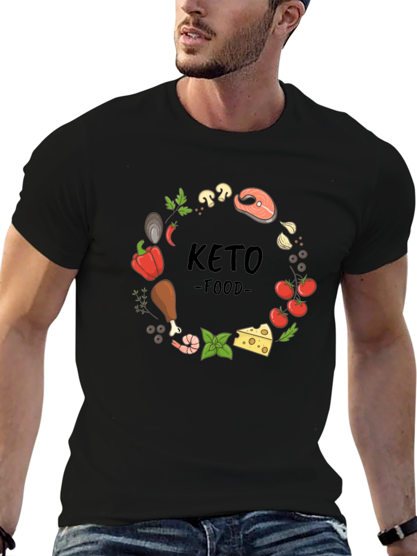 Keto Food T-Shirt - Round Design