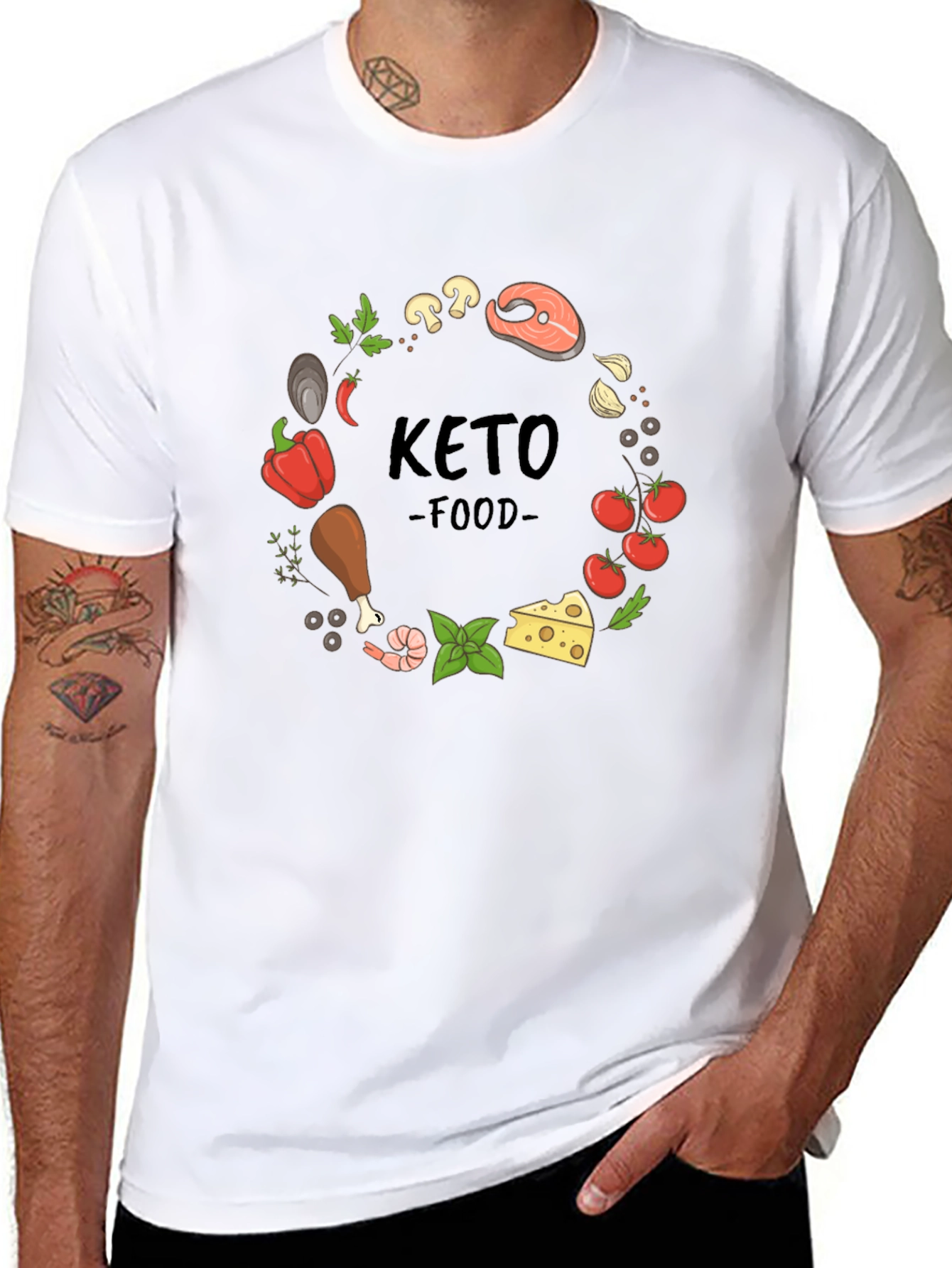Keto Food T-Shirt - Round Design