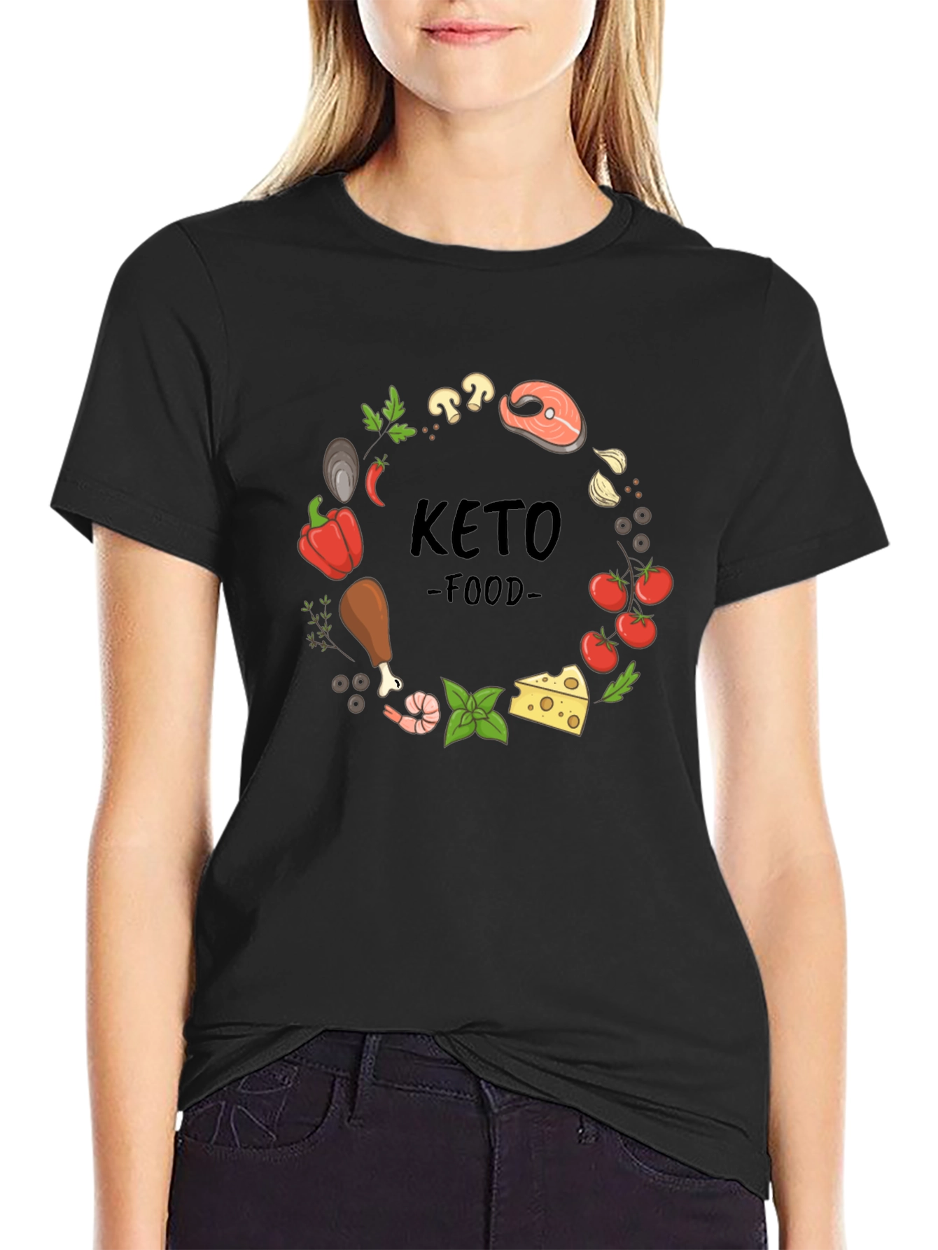 Keto Food T-Shirt - Round Design