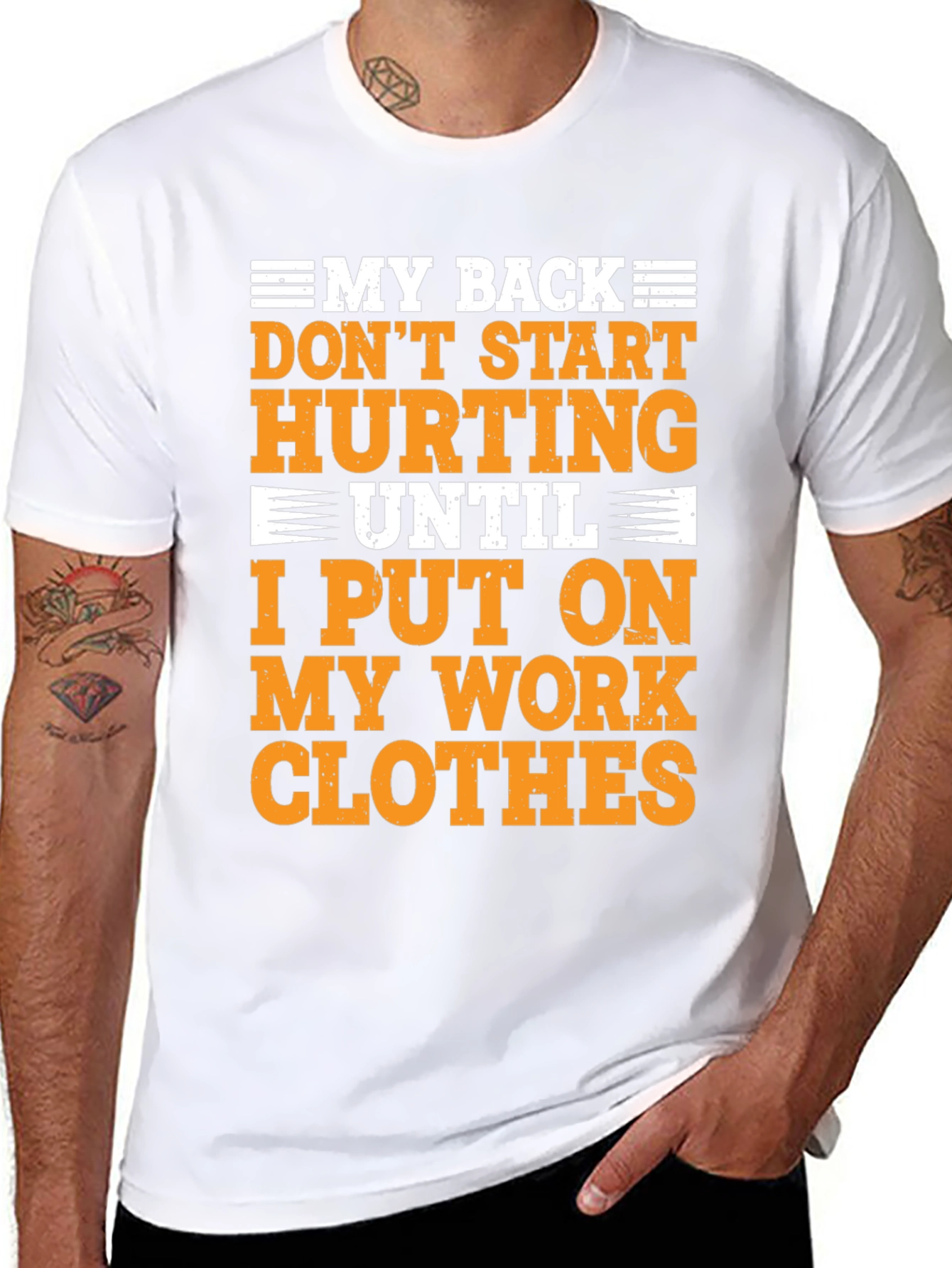 Funny My Back Work Clothes Graphic T-Shirt