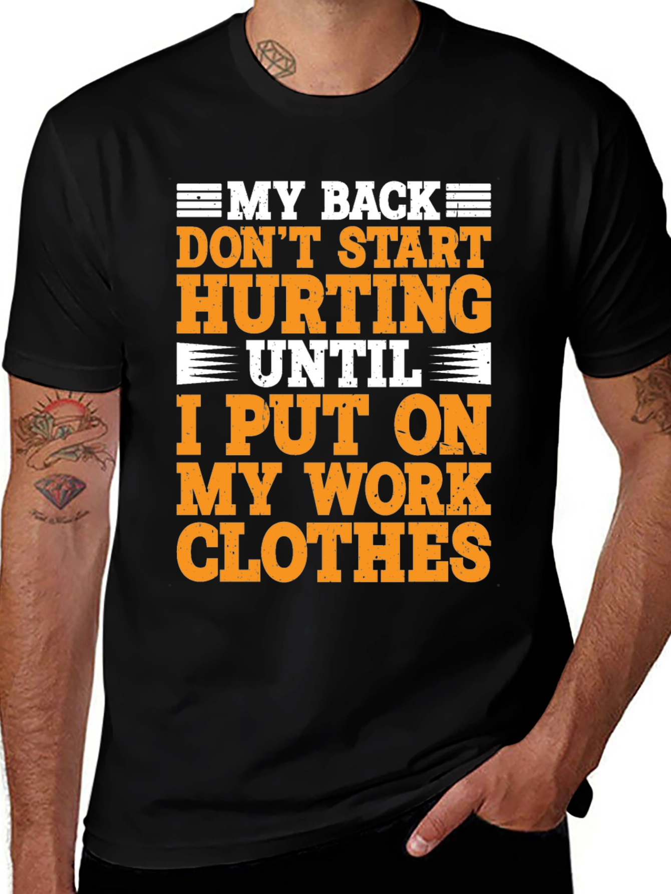 Funny My Back Work Clothes Graphic T-Shirt