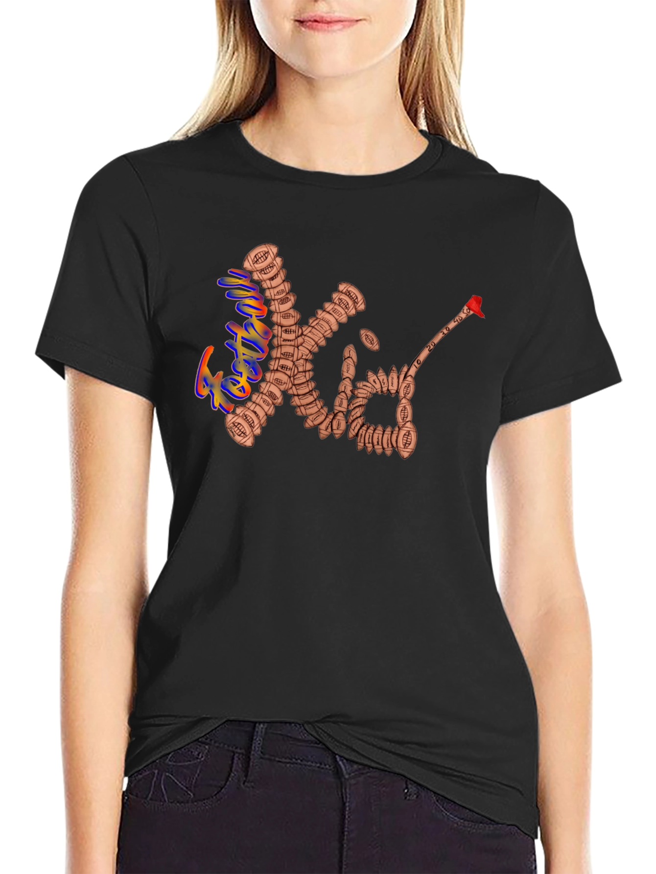 Football XO Black T-Shirt