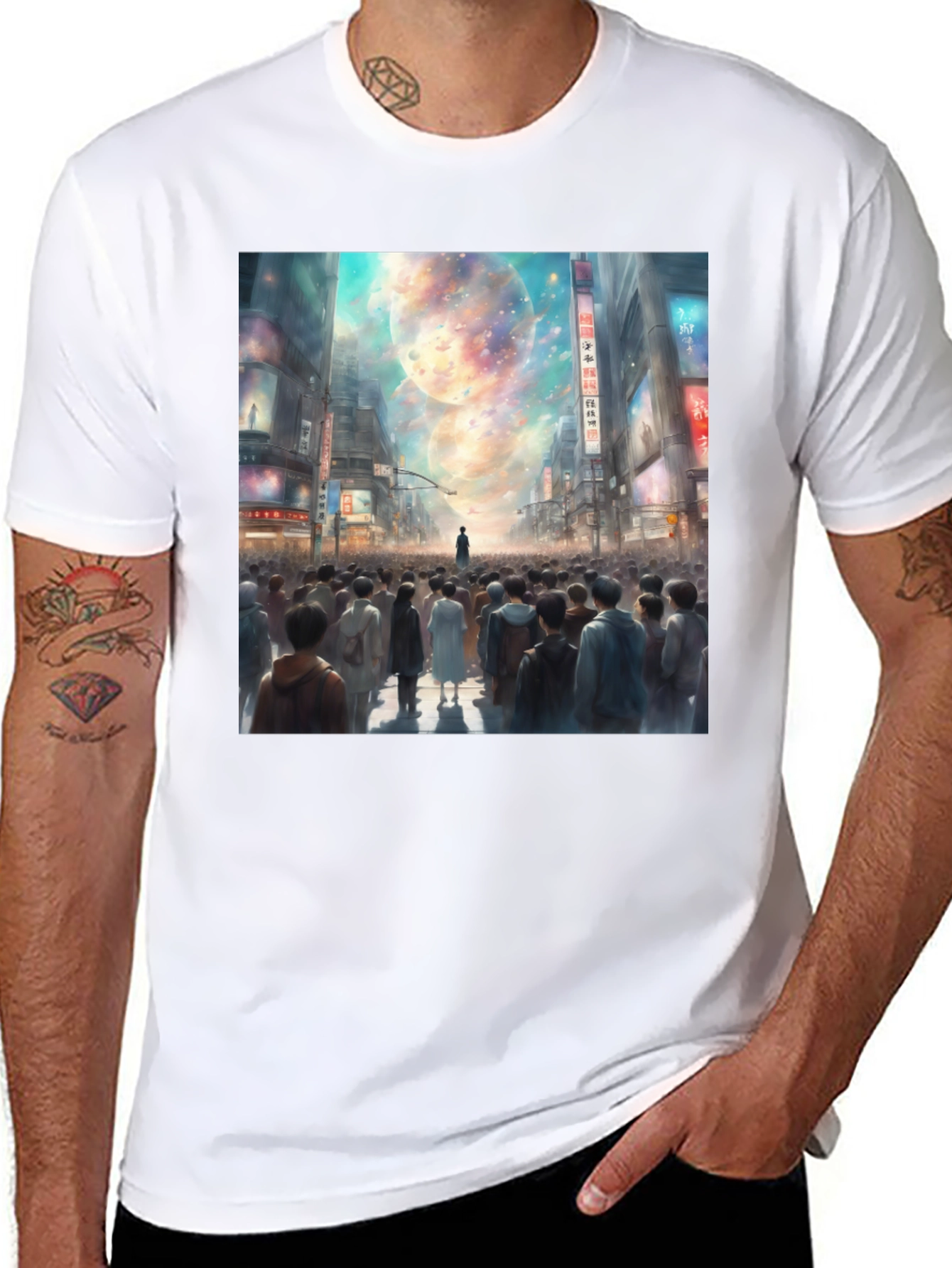 Celestial Cityscape Graphic Tee