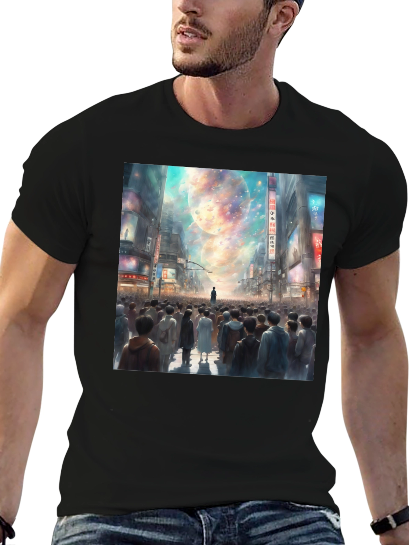 Celestial Cityscape Graphic Tee