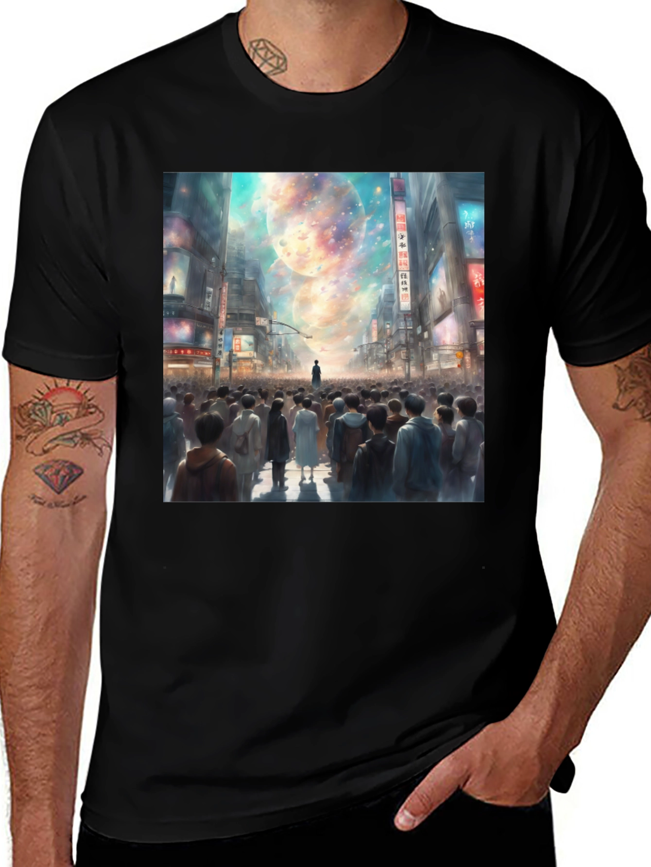 Celestial Cityscape Graphic Tee