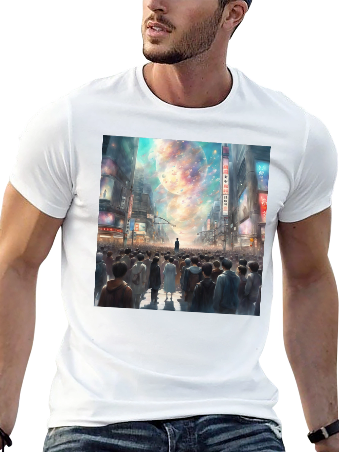Celestial Cityscape Graphic Tee