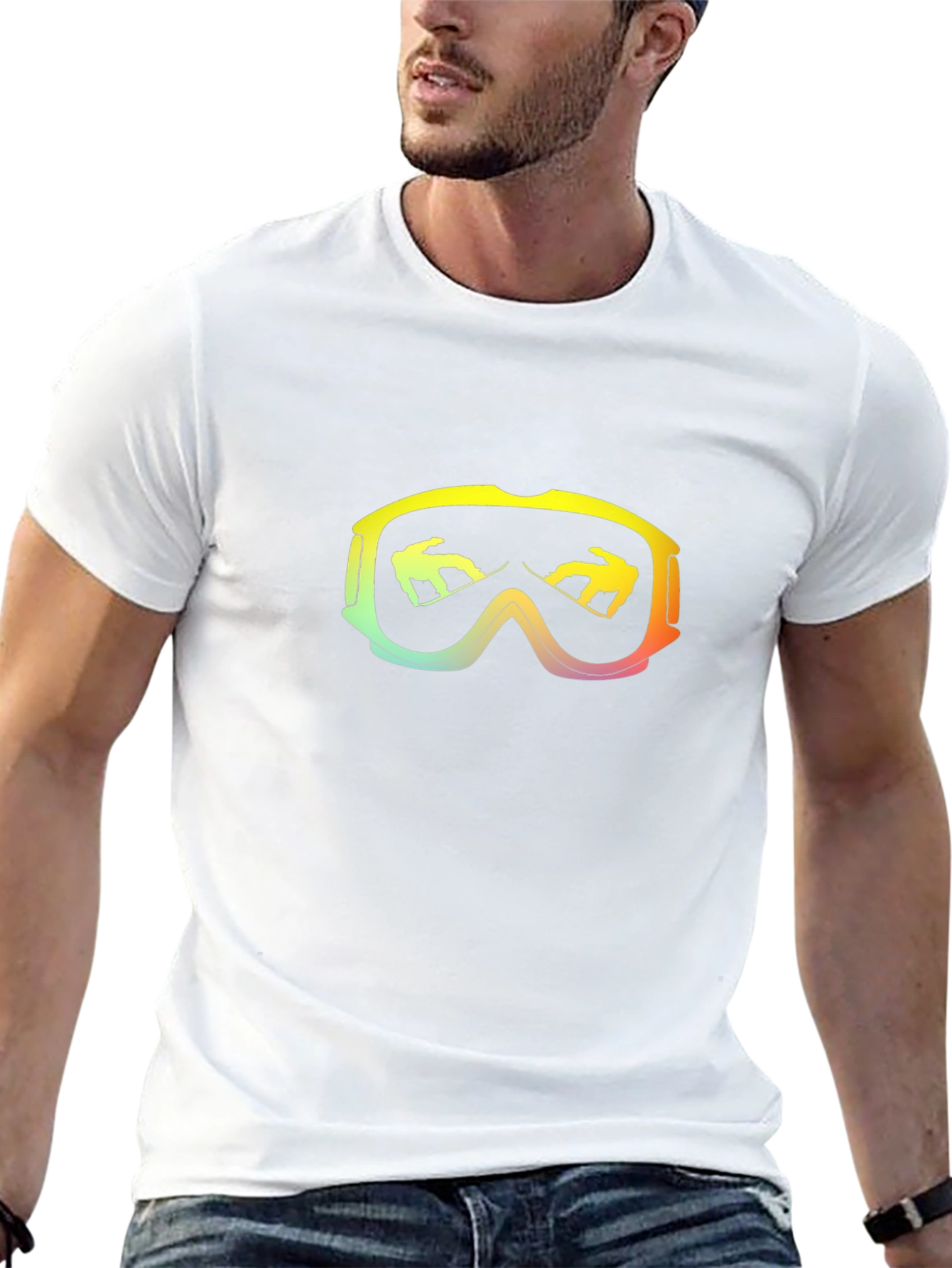 Cool Black T-Shirt with Ski Goggles Design
