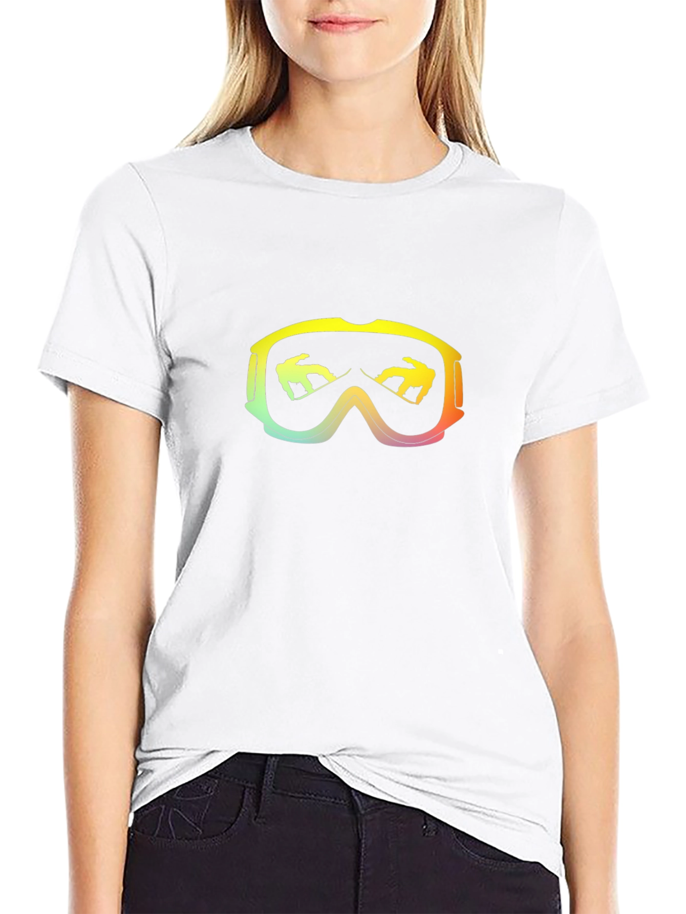 Cool Black T-Shirt with Ski Goggles Design