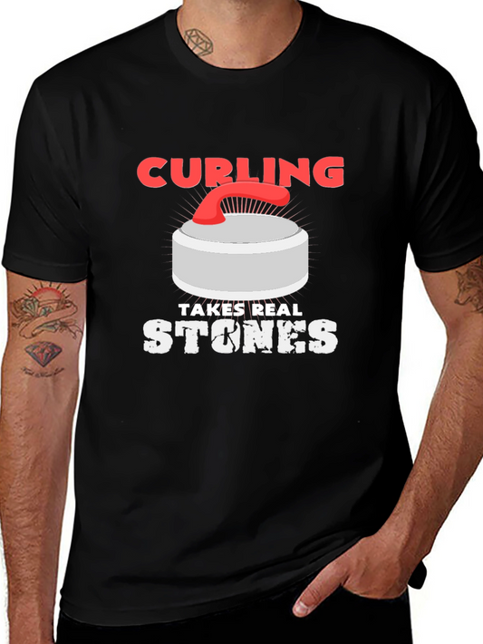 Curling Takes Real Stones Graphic T-Shirt