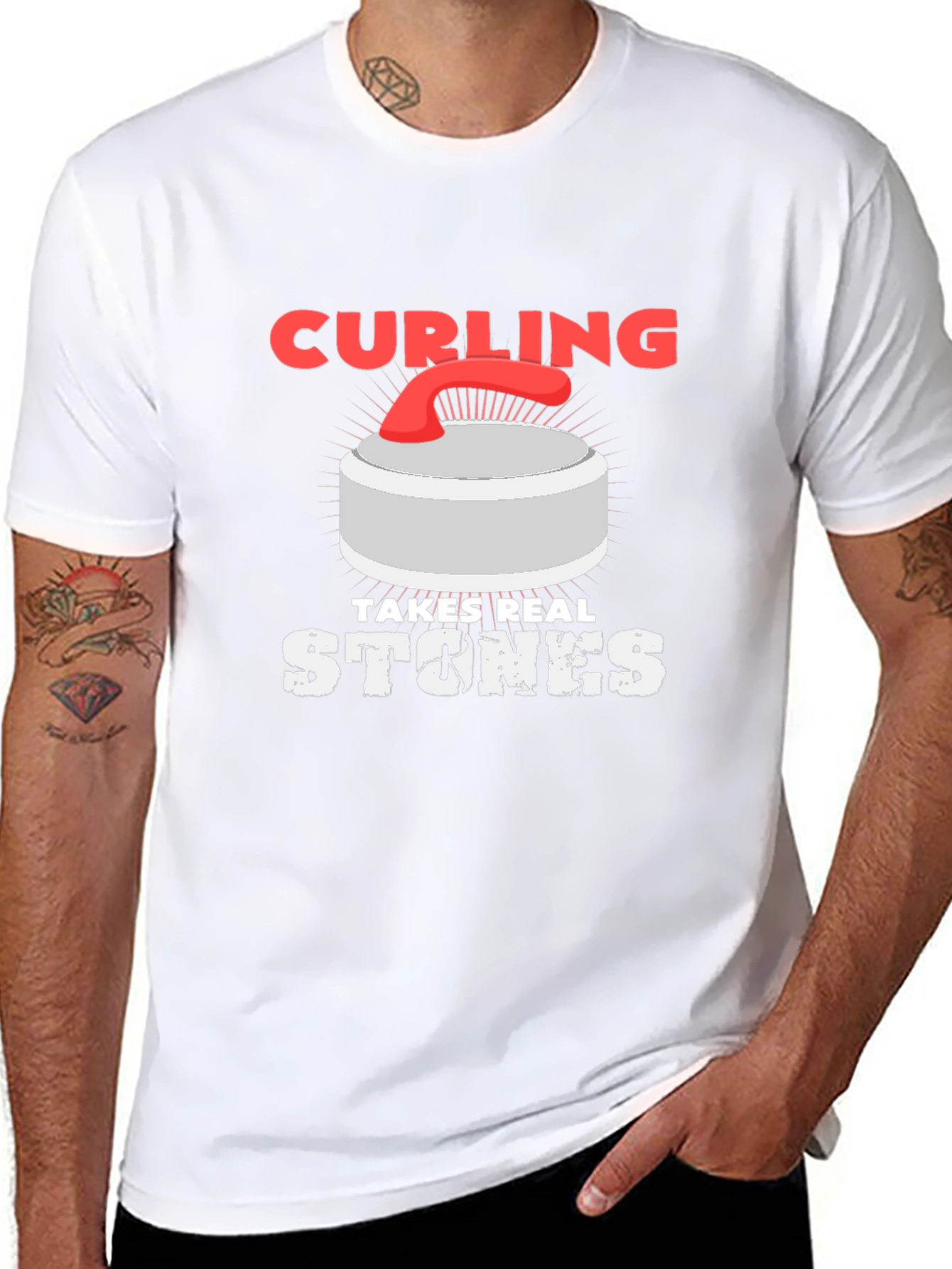 Curling Takes Real Stones Graphic T-Shirt