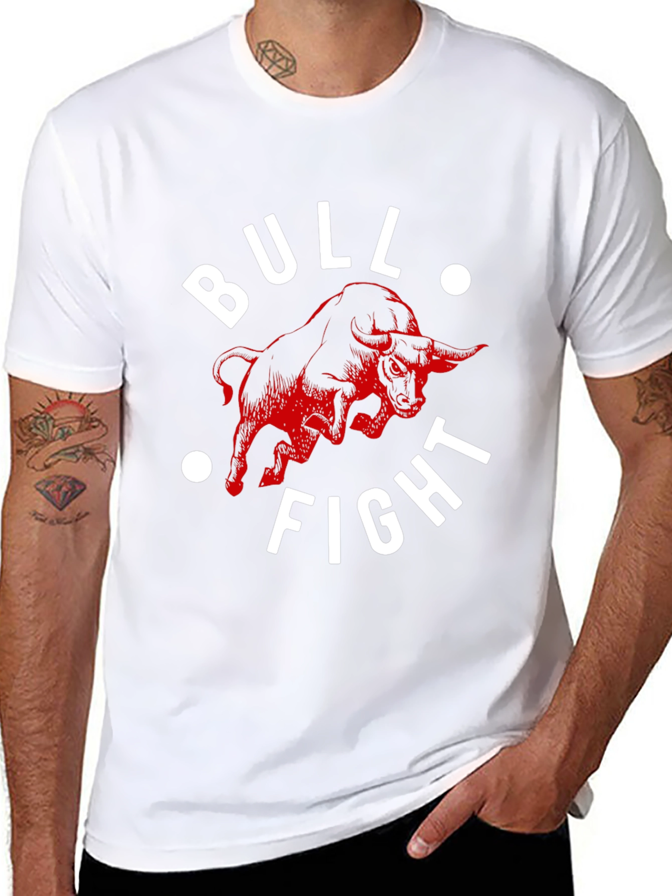 Bull Fight Graphic Tee - Mens Black T-Shirt